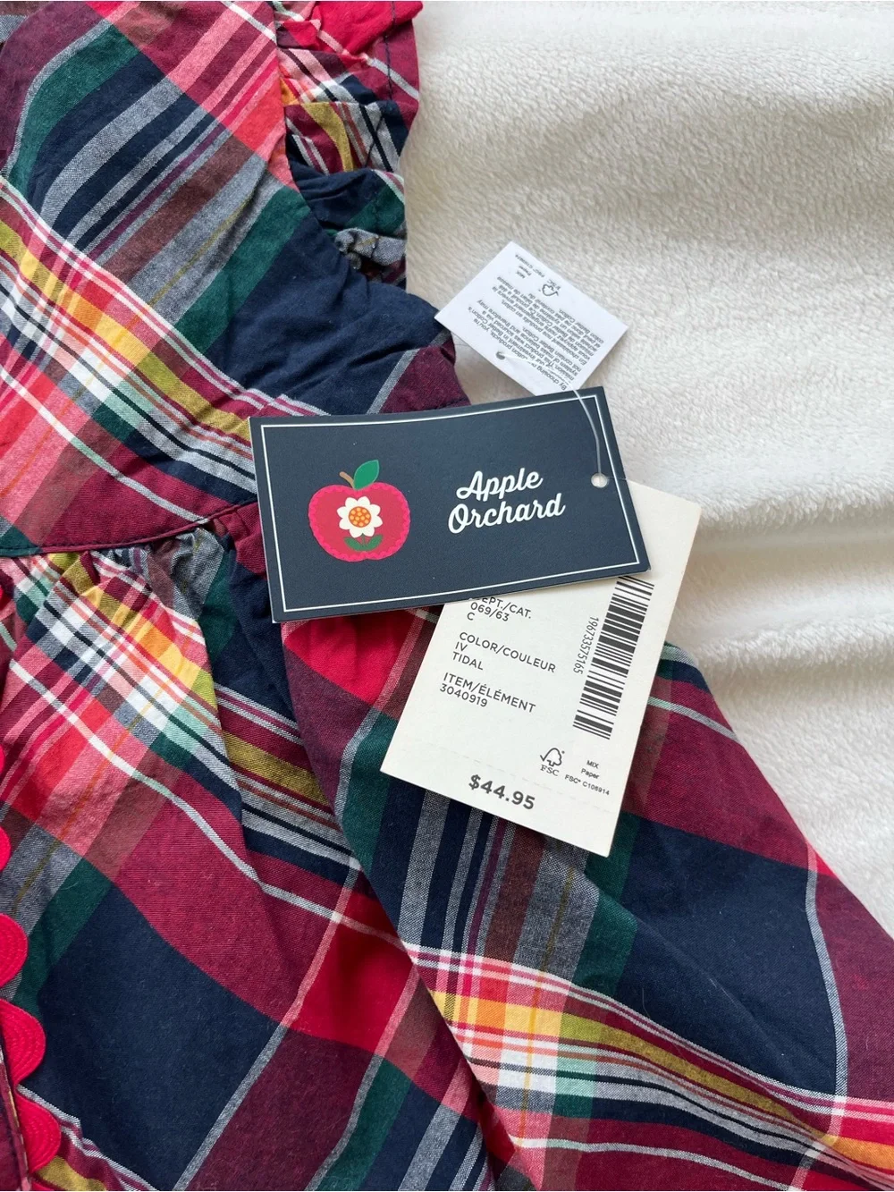 Gymboree Red and Navy Plaid Button-Front Dress